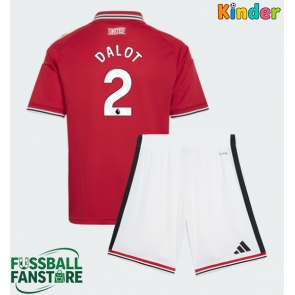 Manchester United Diogo Dalot #2 Replik Heimtrikot Kinder 2026-27 Kurzarm (+ Kurze Hosen)